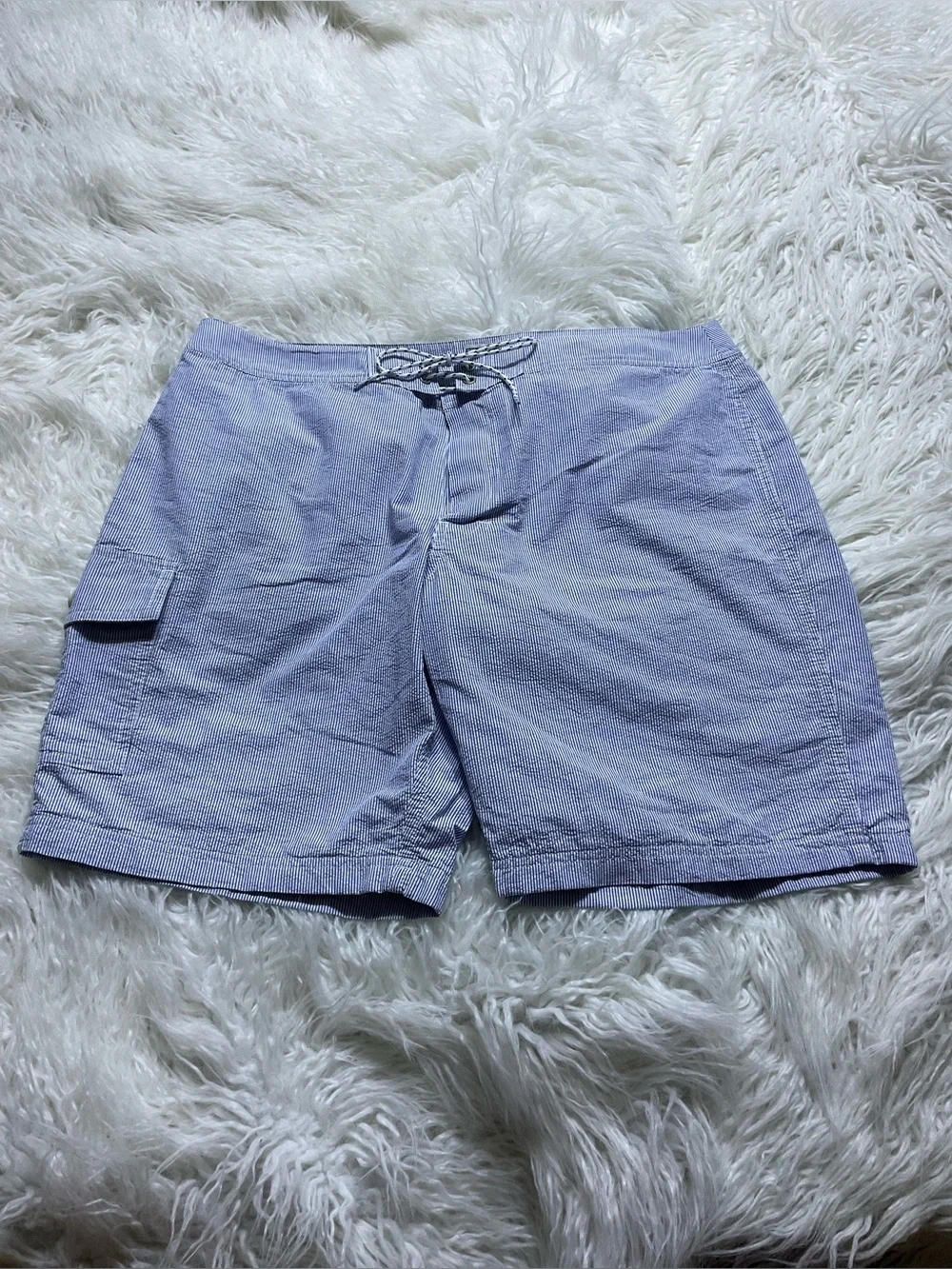 J Crew Seersucker Stripe Swim Trunks Board